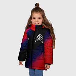 Куртка зимняя для девочки Citroen красный карбон, цвет: 3D-черный — фото 2