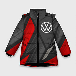 Куртка зимняя для девочки Volkswagen sports racing, цвет: 3D-черный