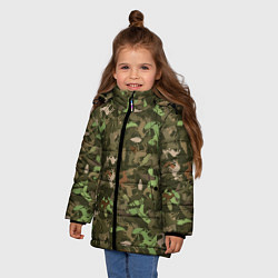 Куртка зимняя для девочки Олени и дубовые листья - камуфляж, цвет: 3D-светло-серый — фото 2
