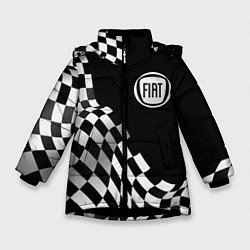 Куртка зимняя для девочки Fiat racing flag, цвет: 3D-черный