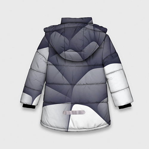 Зимняя куртка для девочки Паттерн из гладких камней / 3D-Светло-серый – фото 2