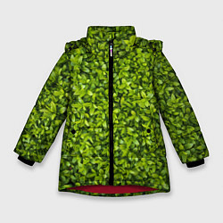 Куртка зимняя для девочки Зеленая травка, цвет: 3D-красный