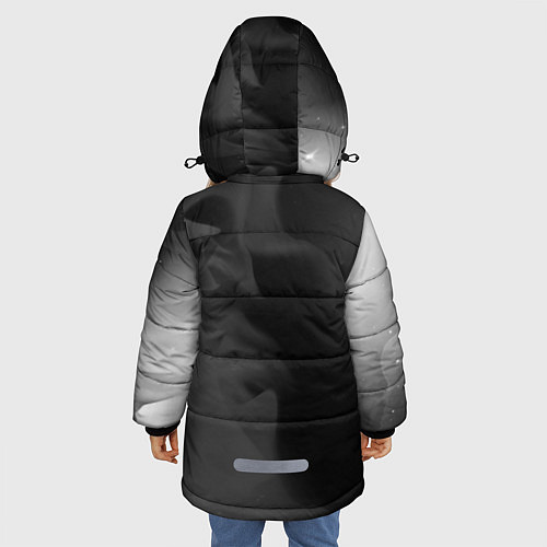 Зимняя куртка для девочки Tomb Raider glitch на темном фоне: по-вертикали / 3D-Черный – фото 4