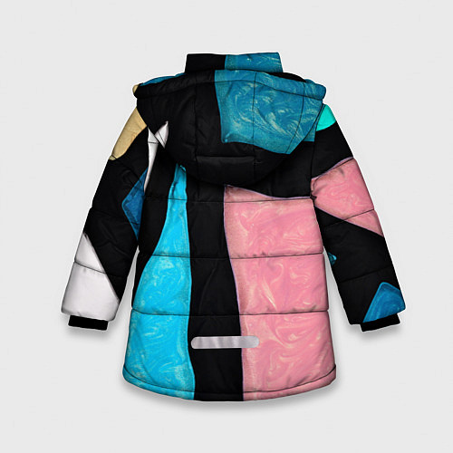 Зимняя куртка для девочки Переливы красок / 3D-Светло-серый – фото 2