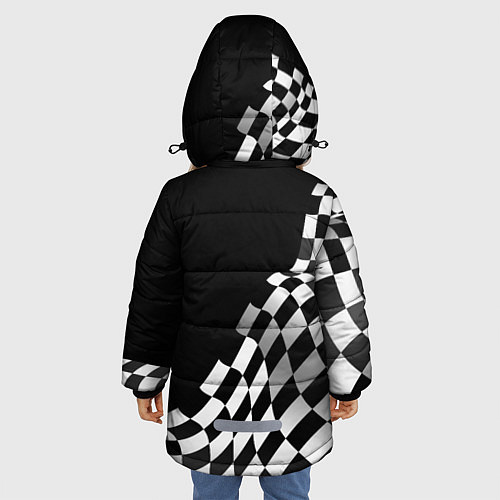 Зимняя куртка для девочки Jaguar racing flag / 3D-Черный – фото 4