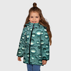 Куртка зимняя для девочки Кристальные капли, цвет: 3D-черный — фото 2