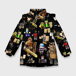 Куртка зимняя для девочки Роблокс и его персонажи, цвет: 3D-черный