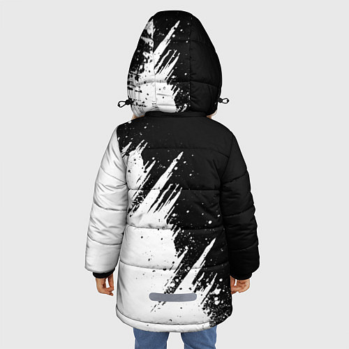 Зимняя куртка для девочки Chicken gun - белая краска / 3D-Черный – фото 4