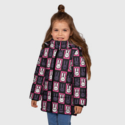 Куртка зимняя для девочки Ребенок идола - Кролики паттерн, цвет: 3D-красный — фото 2
