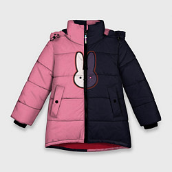 Куртка зимняя для девочки Ребенок идола - Кролик лого, цвет: 3D-красный