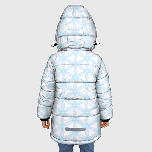 Зимняя куртка для девочки Ясна3 - Цветок жизни светлый / 3D-Светло-серый – фото 4