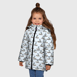 Куртка зимняя для девочки Совушки на ветках, цвет: 3D-черный — фото 2