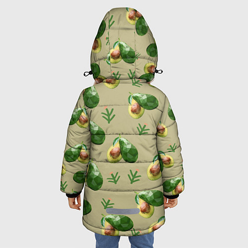 Зимняя куртка для девочки Авокадо и веточка / 3D-Черный – фото 4