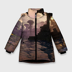 Зимняя куртка для девочки Minecraft - река в лесу