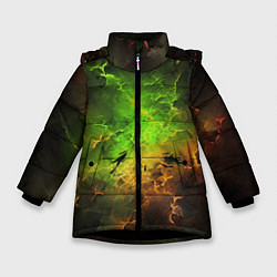 Куртка зимняя для девочки Зеленый туман, цвет: 3D-черный