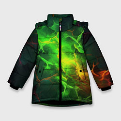 Зимняя куртка для девочки Зеленое свечение молния