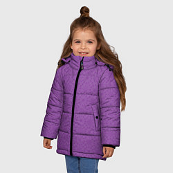 Куртка зимняя для девочки Сиреневого цвета с узорами, цвет: 3D-черный — фото 2