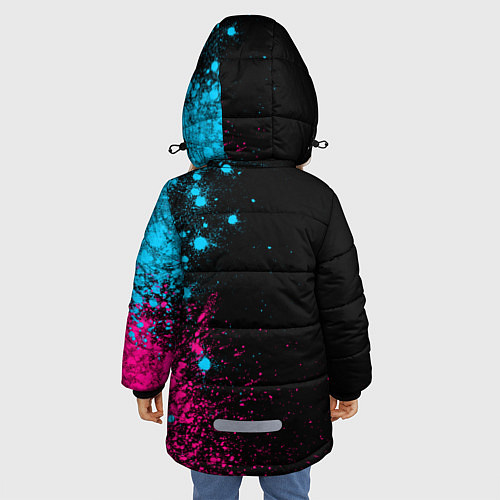 Зимняя куртка для девочки Akira - neon gradient: по-вертикали / 3D-Черный – фото 4