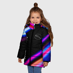 Куртка зимняя для девочки Jaguar speed lights, цвет: 3D-черный — фото 2