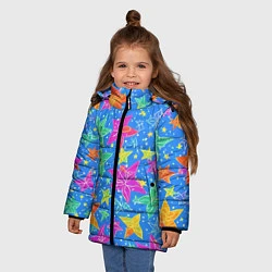 Куртка зимняя для девочки Морские мотивы, цвет: 3D-черный — фото 2