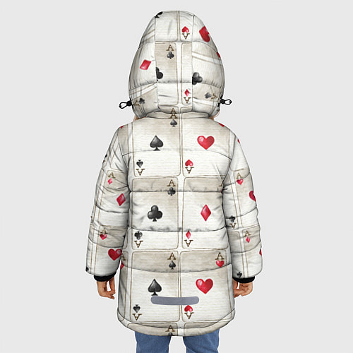 Зимняя куртка для девочки Покер / 3D-Светло-серый – фото 4