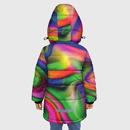 Зимняя куртка для девочки Bright colors / 3D-Черный – фото 4