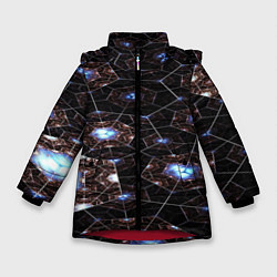 Куртка зимняя для девочки Матрица вселенной, цвет: 3D-красный