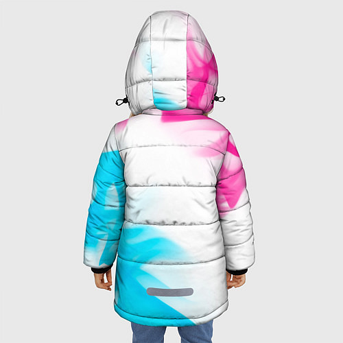 Зимняя куртка для девочки Quake neon gradient style: надпись, символ / 3D-Черный – фото 4