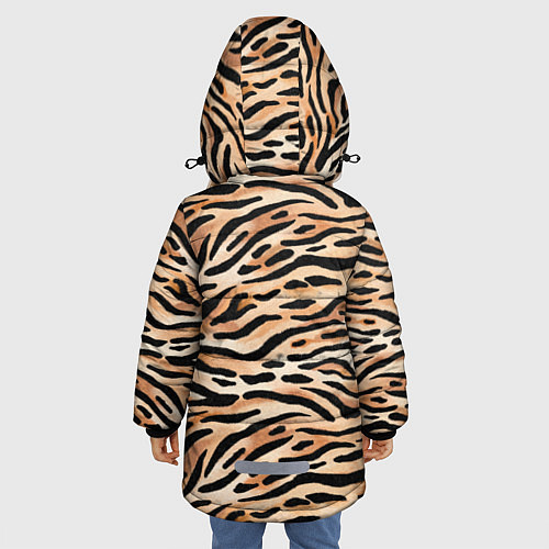 Зимняя куртка для девочки Тигровая окраска / 3D-Черный – фото 4