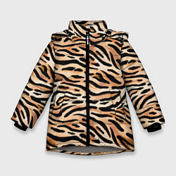 Куртка зимняя для девочки Тигровая окраска, цвет: 3D-светло-серый
