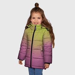 Куртка зимняя для девочки Салатово-розовый дым - Хуф и Ся, цвет: 3D-светло-серый — фото 2