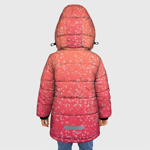 Зимняя куртка для девочки Абстракция персиковый / 3D-Светло-серый – фото 4