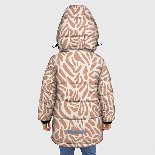 Зимняя куртка для девочки Африканский пятнистый узор / 3D-Черный – фото 4