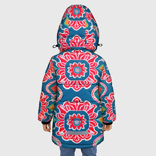 Зимняя куртка для девочки Абстракция: мандалы / 3D-Черный – фото 4