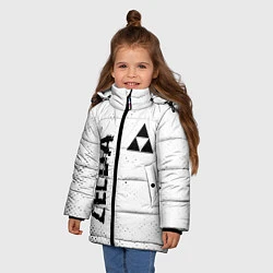 Куртка зимняя для девочки Zelda glitch на светлом фоне: надпись, символ, цвет: 3D-черный — фото 2
