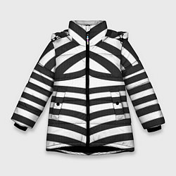 Куртка зимняя для девочки Классическая полоска костюма Барби, цвет: 3D-черный