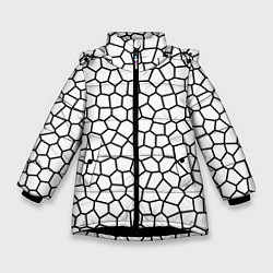 Куртка зимняя для девочки Мозаика белый, цвет: 3D-черный