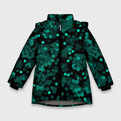 Куртка зимняя для девочки Бирюзовые с зеленым конфетти, цвет: 3D-светло-серый