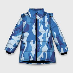 Куртка зимняя для девочки Blue military, цвет: 3D-черный