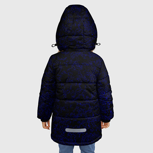 Зимняя куртка для девочки Абстракция черно-синий туманность / 3D-Черный – фото 4