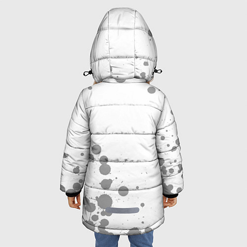 Зимняя куртка для девочки JoJo Bizarre Adventure glitch на светлом фоне: над / 3D-Черный – фото 4