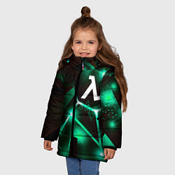 Куртка зимняя для девочки Half-Life разлом плит, цвет: 3D-черный — фото 2