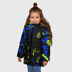 Куртка зимняя для девочки Реал Мадрид фк, цвет: 3D-черный — фото 2