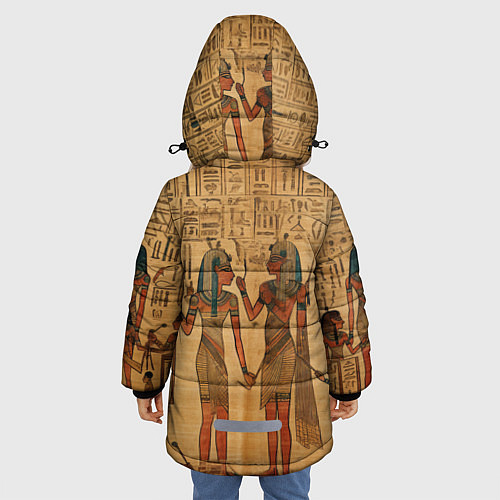 Зимняя куртка для девочки Имитация папируса: арт нейросети / 3D-Светло-серый – фото 4
