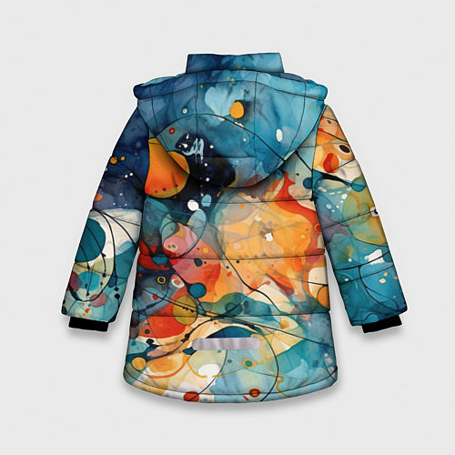 Зимняя куртка для девочки Пятна: арт нейросети / 3D-Светло-серый – фото 2