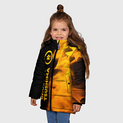 Куртка зимняя для девочки Ghost of Tsushima - gold gradient: по-вертикали, цвет: 3D-черный — фото 2