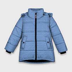 Куртка зимняя для девочки Волны голубой, цвет: 3D-черный