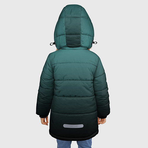 Зимняя куртка для девочки Градиент зелено-черный / 3D-Черный – фото 4