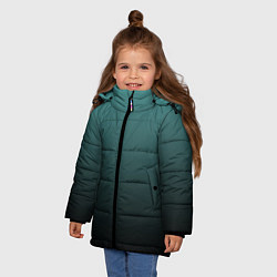 Куртка зимняя для девочки Градиент зелено-черный, цвет: 3D-черный — фото 2