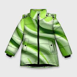 Куртка зимняя для девочки Объемные складки, цвет: 3D-черный